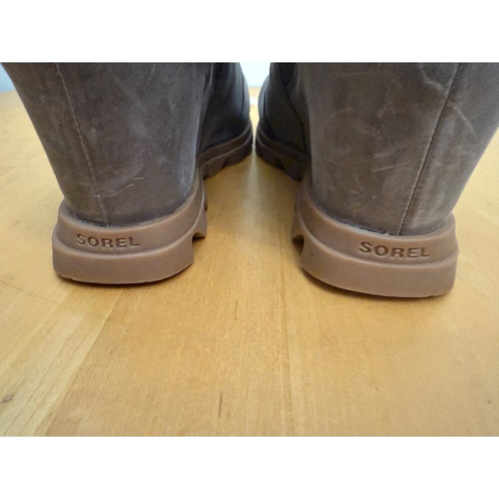 Sorel Joan Of Arctic Wedge III Women 11 Chelsea Boot TAN Waterproof Leather Shoe - Picture 2 of 10